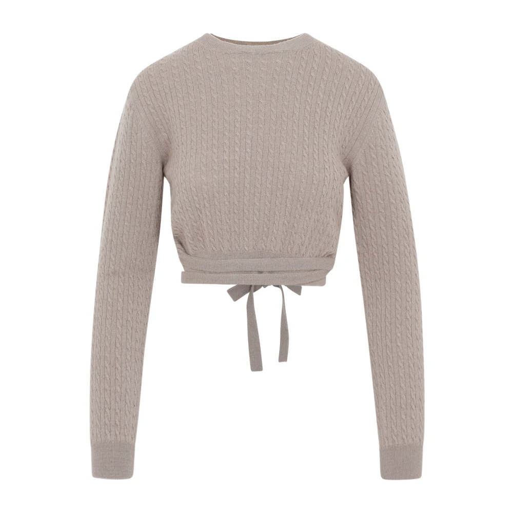 Patou Taupe Cable-Knit Sweater Beige Dames