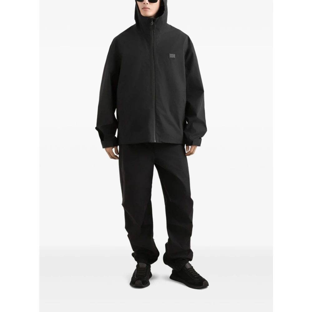 Dolce & Gabbana Zwarte rits capuchonjas Black Heren