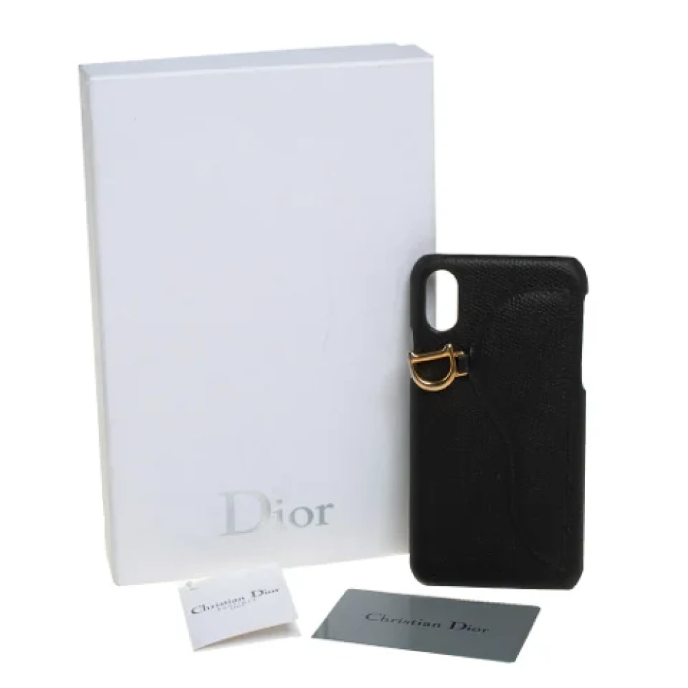 Dior Vintage Pre-owned Leather home-office Black Dames