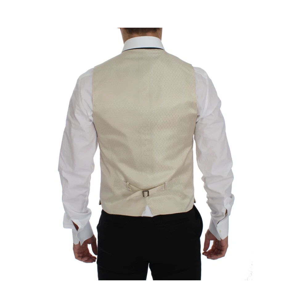 Dolce & Gabbana Beige Polka Dotted Slim Fit Blazer Beige Heren