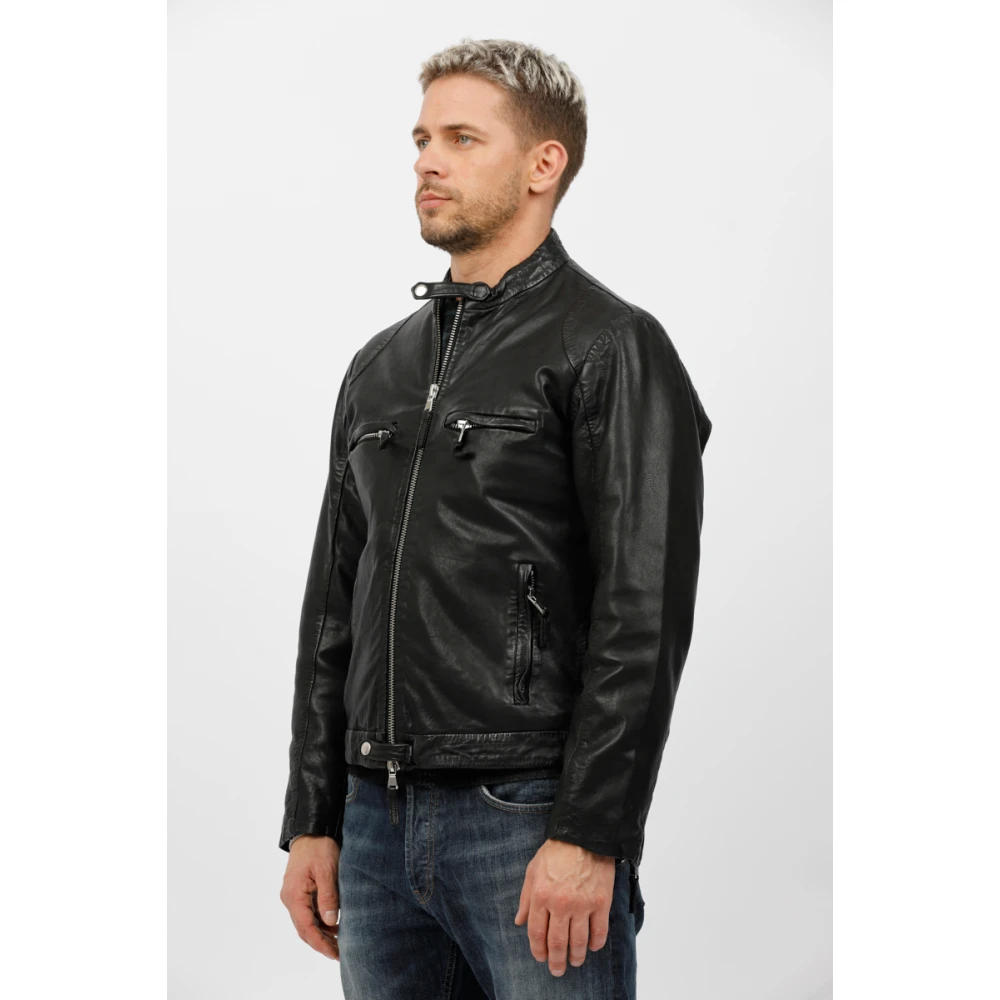 The Jack Leathers Leren bikerjack Black Heren