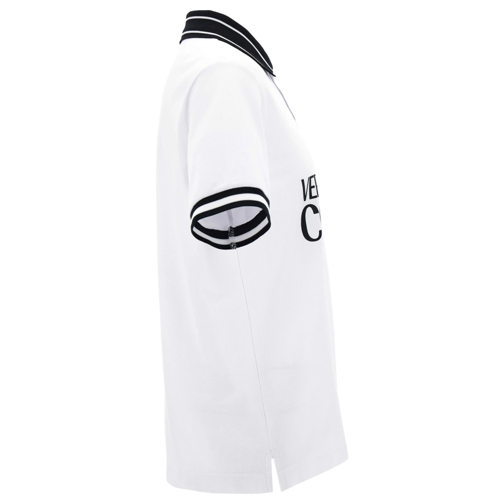 Versace Jeans Couture Logo R Katoenen Piquet Polo T-Shirt White Heren