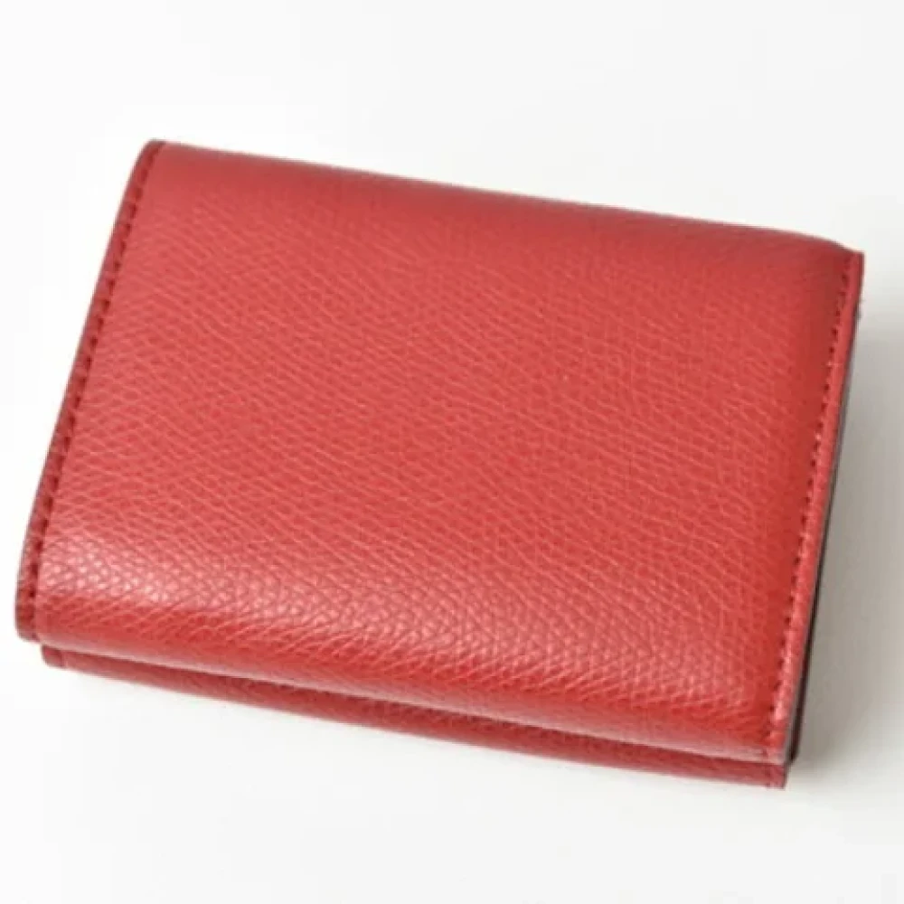 Fendi Vintage Tweedehands Rode Fendi leren portemonnee Red Dames