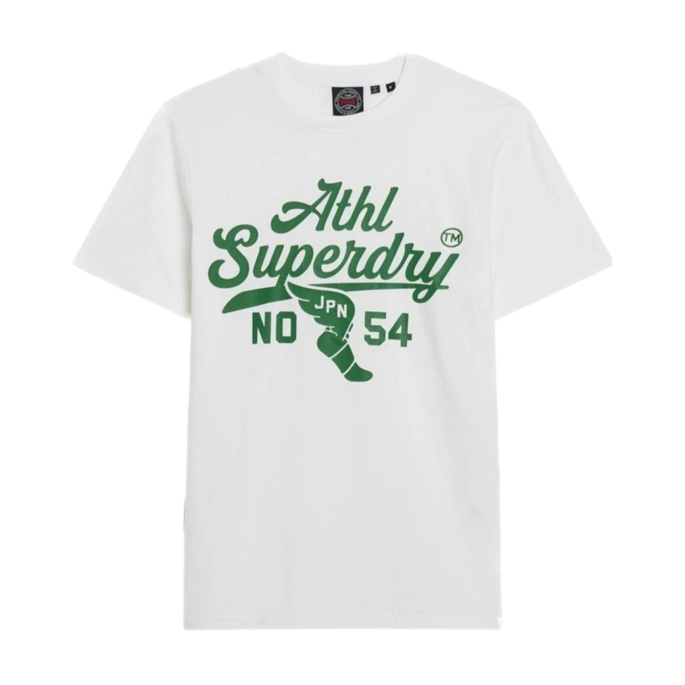 Superdry Vit Track&Field T-shirt med grön tryck White, Herr