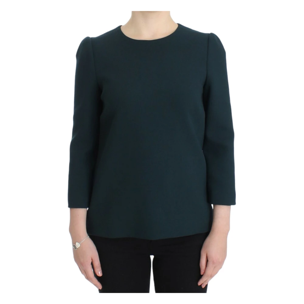 Dolce & Gabbana Donna Verde Incantata Sicilia Blusa Lana-Seta