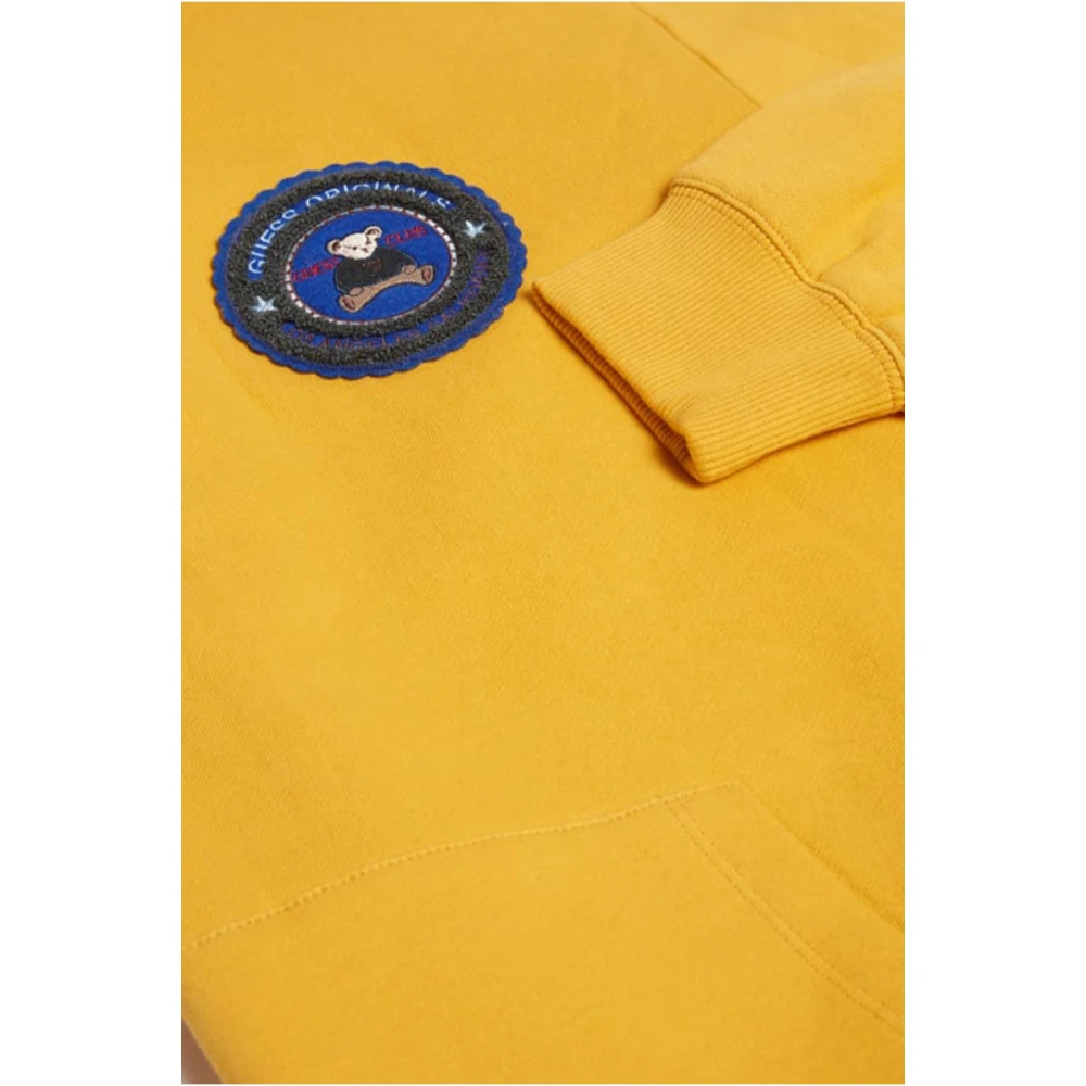 Guess Logo Hoodie Yellow Heren