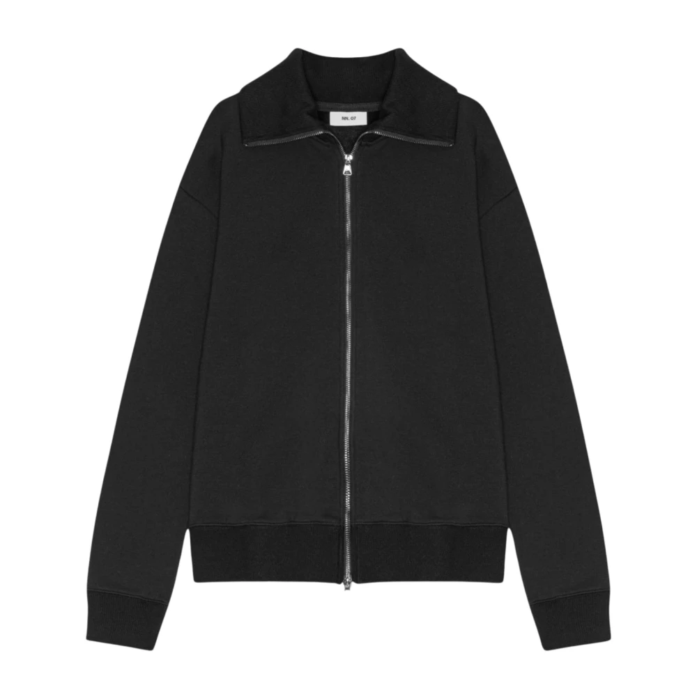 Nn07 Zwarte Track Jacket Sweater Black Heren