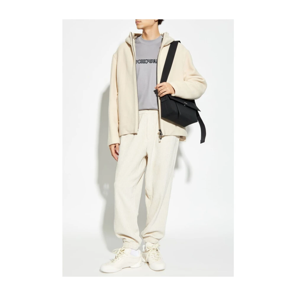 Emporio Armani Witte Corduroy Pull-On Broek White Heren