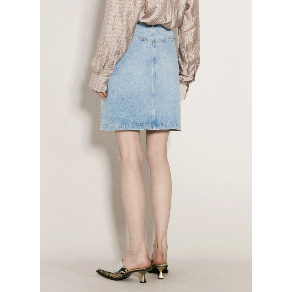 Martine Rose Denim Mini Rok met Ritszakken Blue Dames