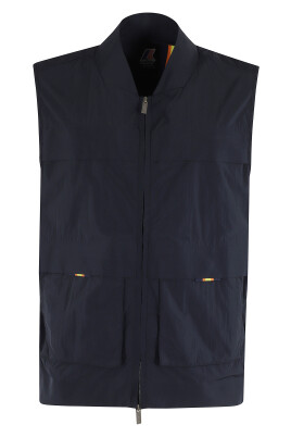 blue-nylon-gilet-with-zip-closure