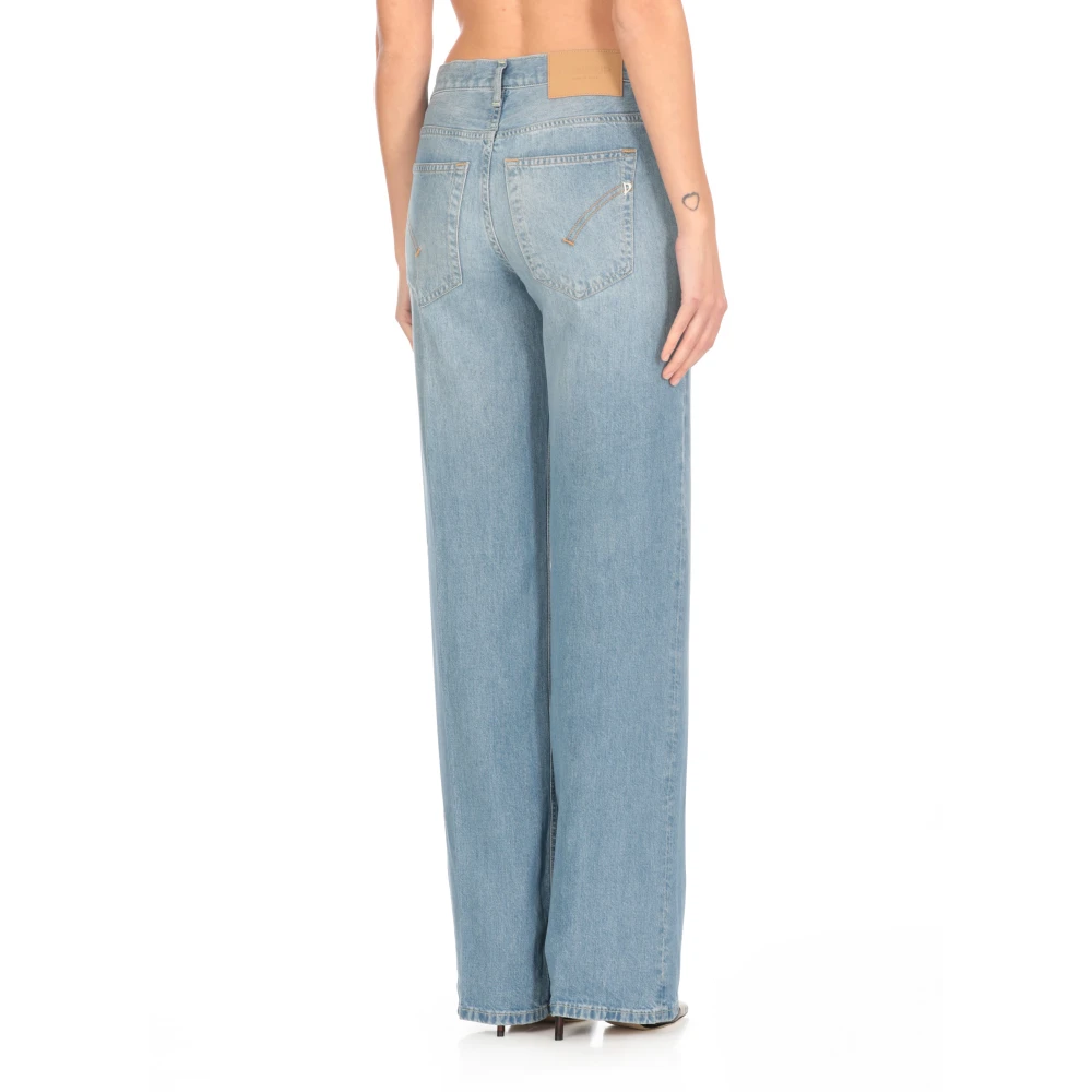 Dondup Blauwe Jeans met Juweelknopen Blue Dames