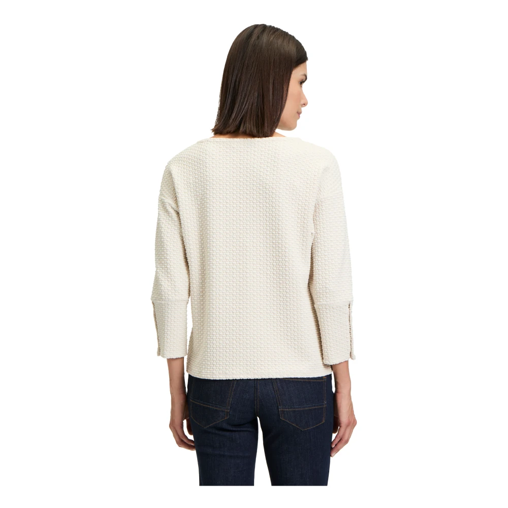 Betty Barclay Casual Oversized Sweatshirt met 3 4 Mouwen Beige Dames