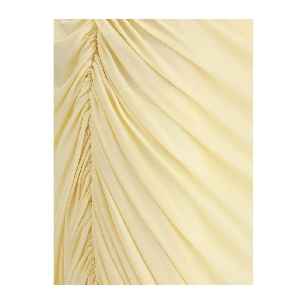 Magda Butrym Elegant One-Shoulder Draped Midi Dress Yellow Dames