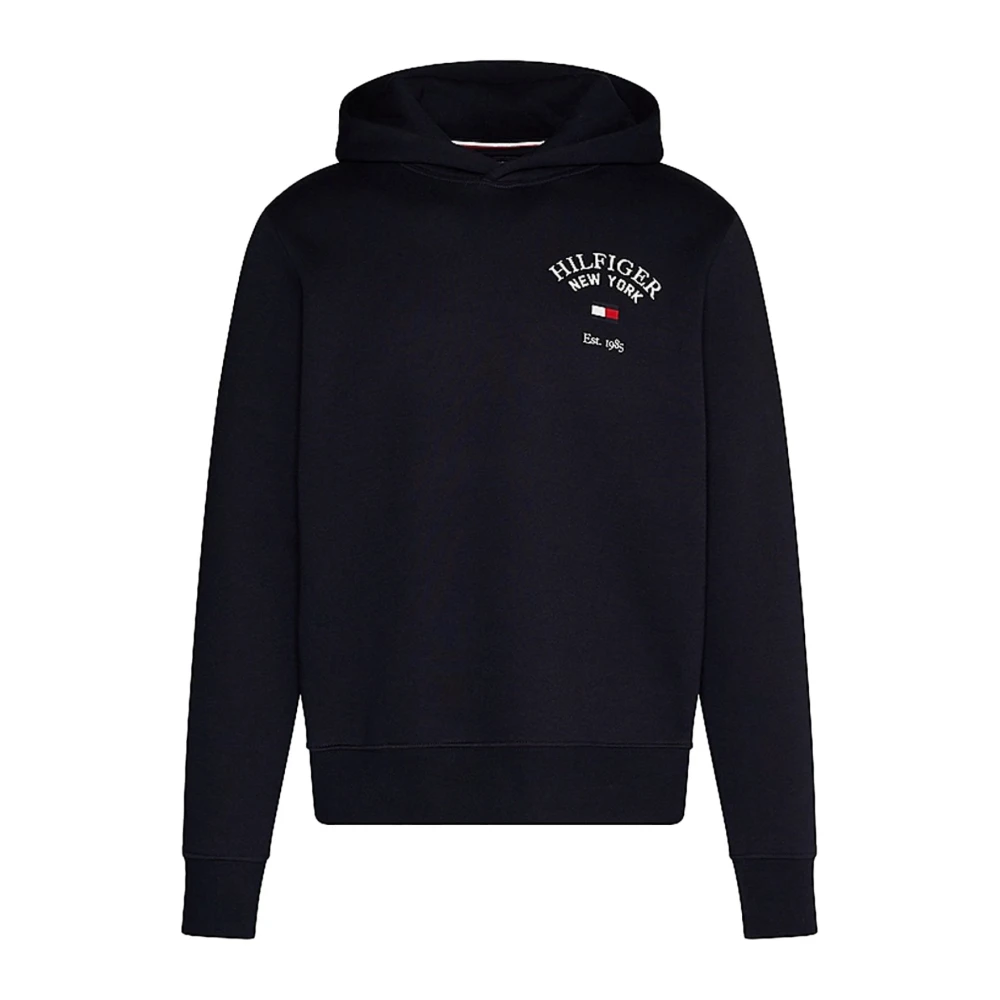 Tommy Hilfiger Gedrukt Logo Hoodie Blauw Blue Heren