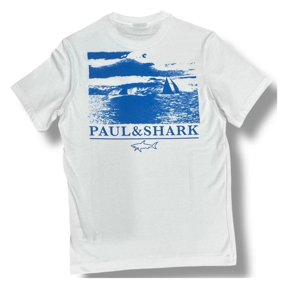 PAUL & SHARK Wit Katoenen Regular Fit T-shirt White Heren