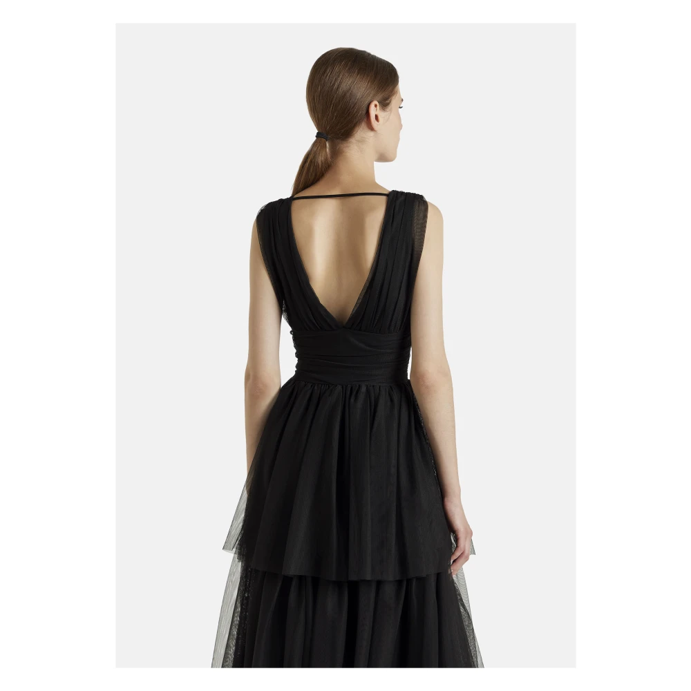Nicowa Gerimpelde Jurk Balino Black Dames