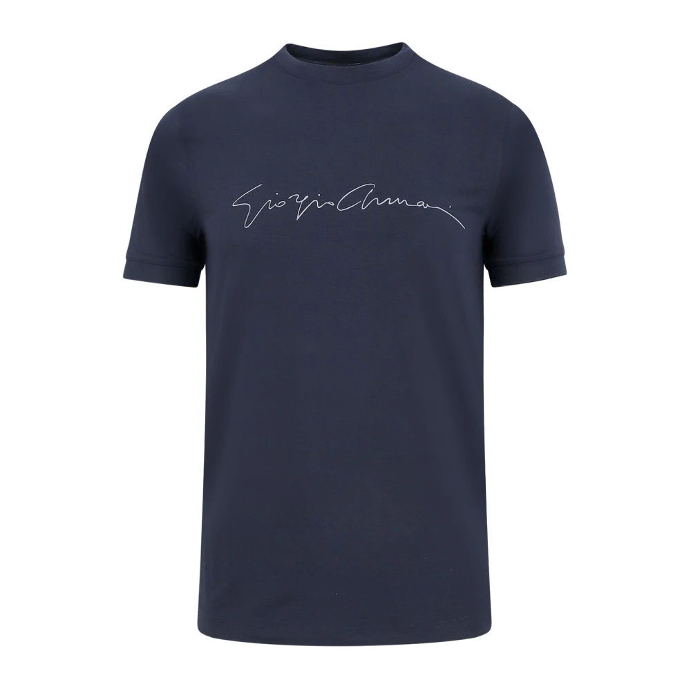 Giorgio Eco-Viscose Crew-Neck T-Shirt Blue Heren