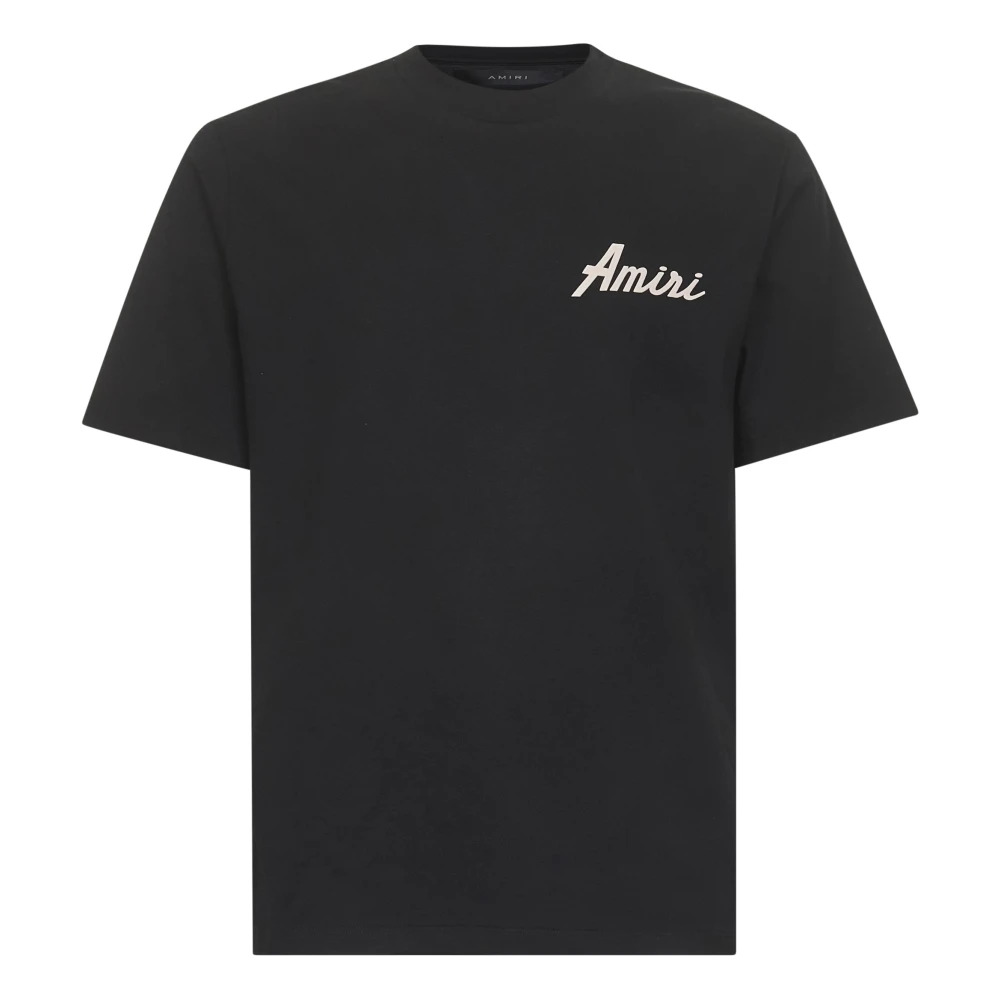 Amiri Men's Black Script Logo T-Shirts And Polos - T-Shirts - Xl - Tops