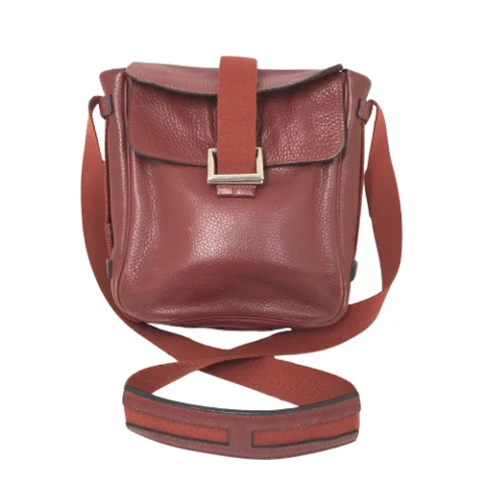 Hermès Vintage Pre-owned Leather crossbody-bags Red Dames