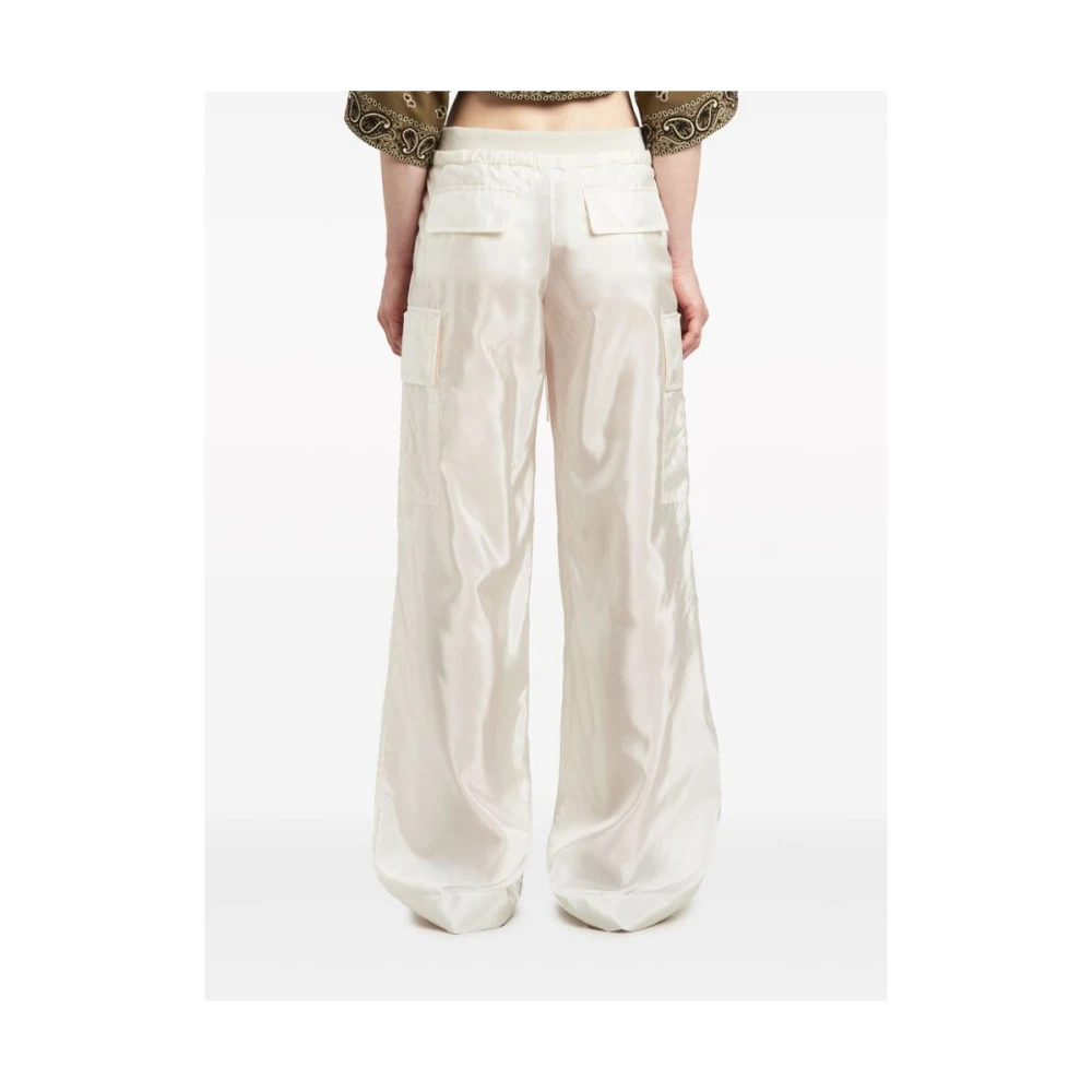 Palm Angels Off-White Palazzo Broek White Dames