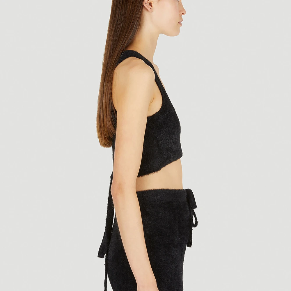 Ester Manas Fluffy Crop Top Black Dames
