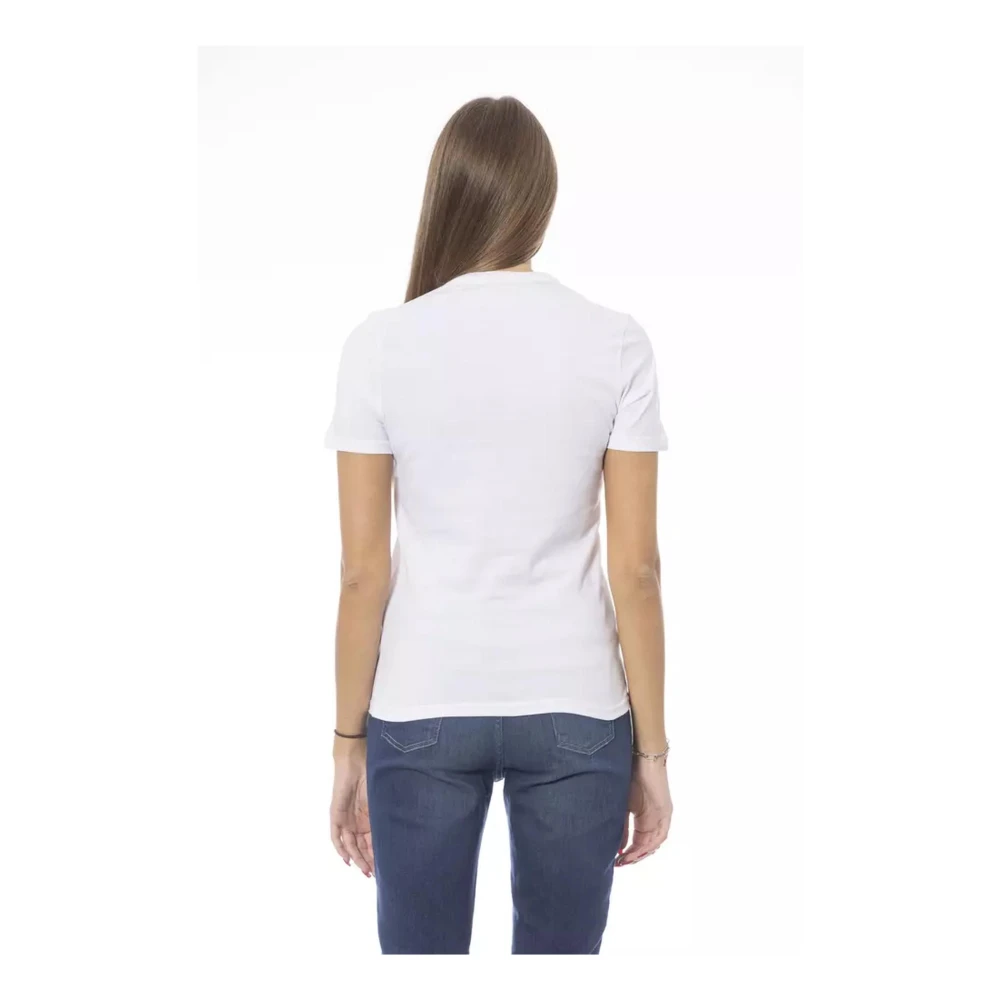 Baldinini T-shirt met ronde hals en print White Dames