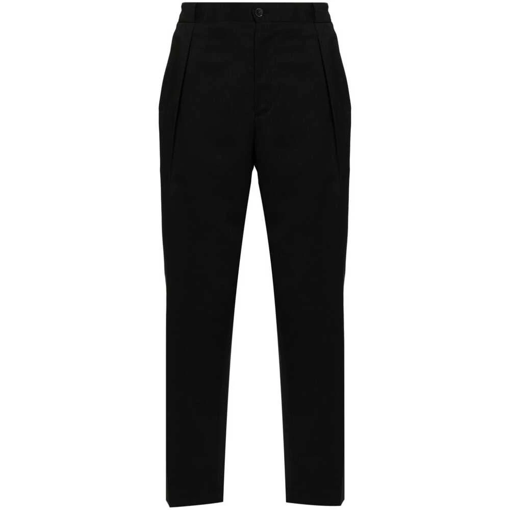 Briglia Zwarte Wollen Blend Getailleerde Broek Black Heren