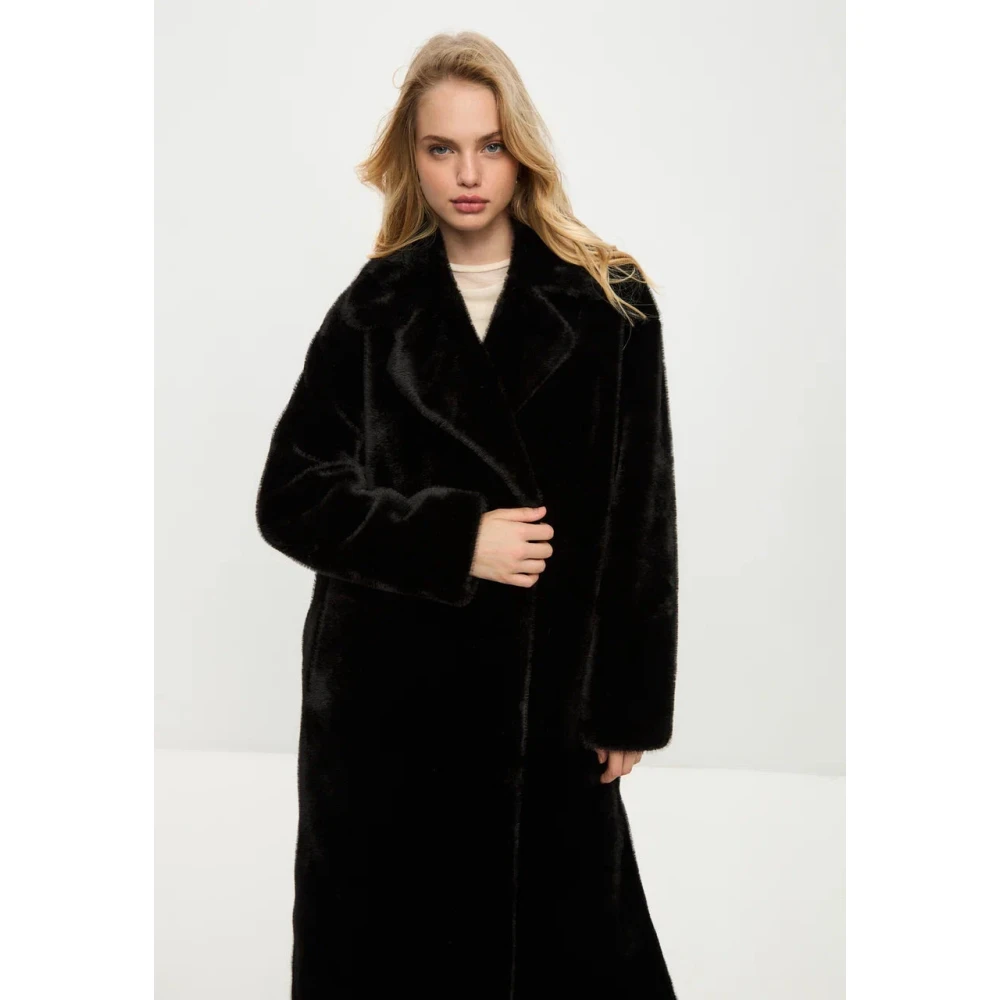 Cesare Gaspari Luxe Nep Bontjas Freya Zwart Black Dames
