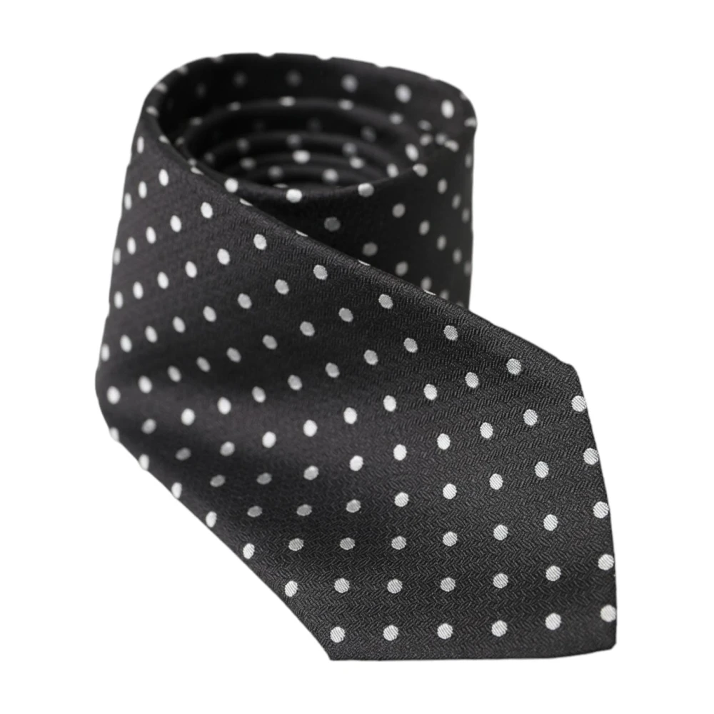 Dolce & Gabbana Stippen Stropdas Masker Set Black Heren