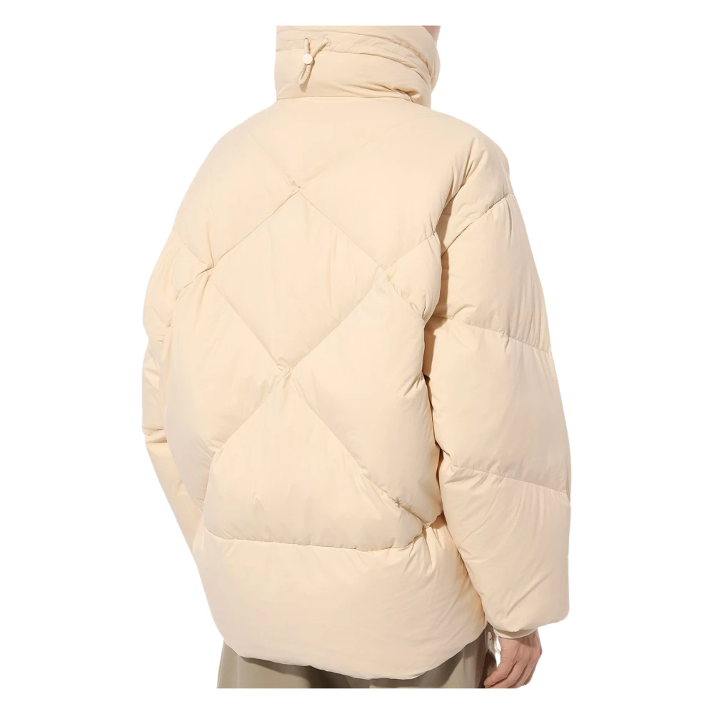 Duno Gewatteerde hoge hals donsjas Beige Dames