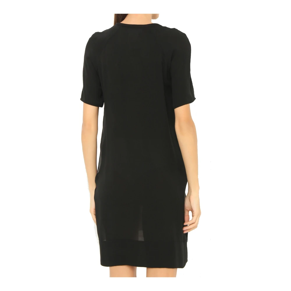 Dsquared2 Zijden Bedrukte Mini Jurk met Rits Detail Black Dames