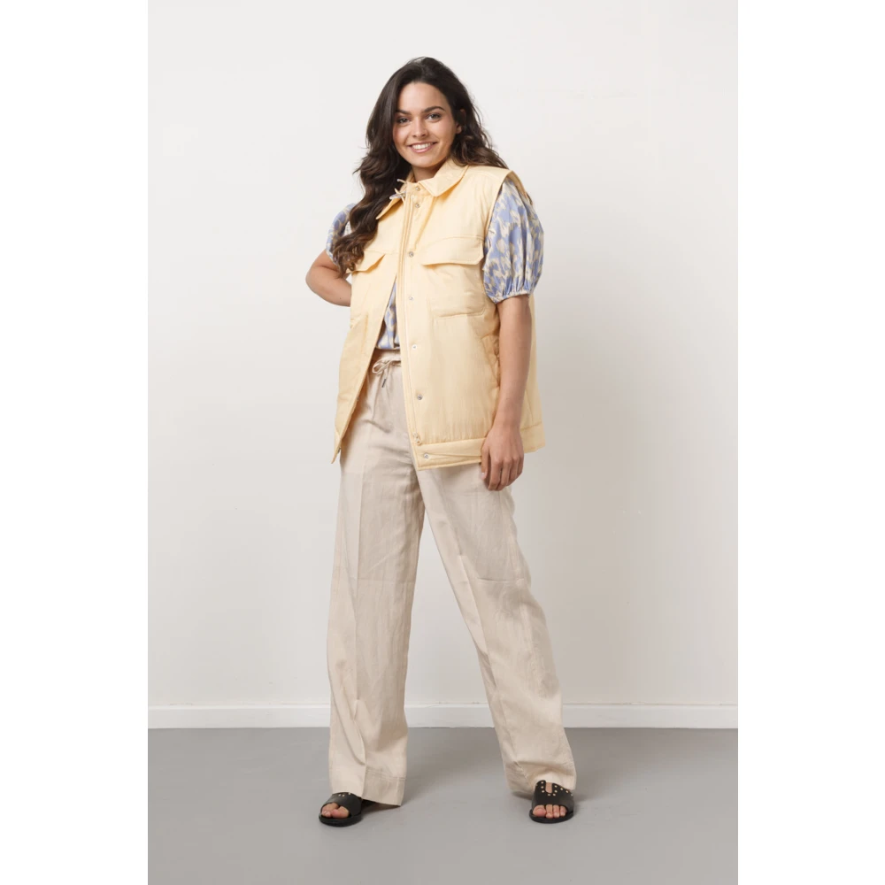 Second Female High Waist Elastische Broek Second Dames Beige Dames