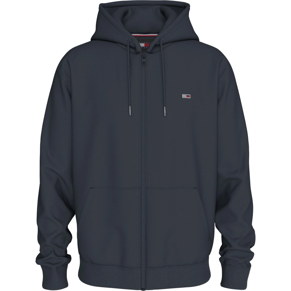 Tommy Hilfiger Blauwe Hoodie met Rits voor Mannen Herfst Winter Blue Heren