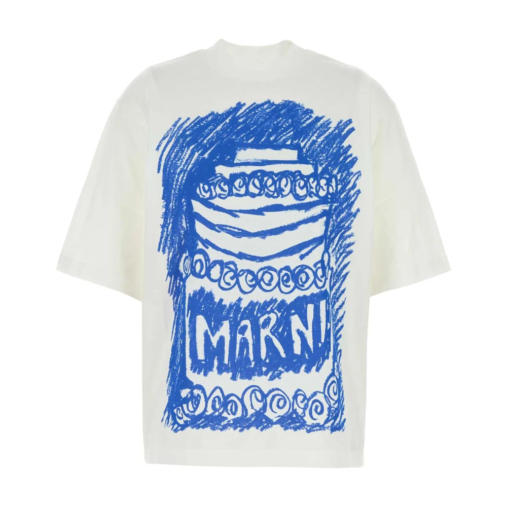 Marni Klassiek Wit Katoenen T-Shirt Multicolor Dames
