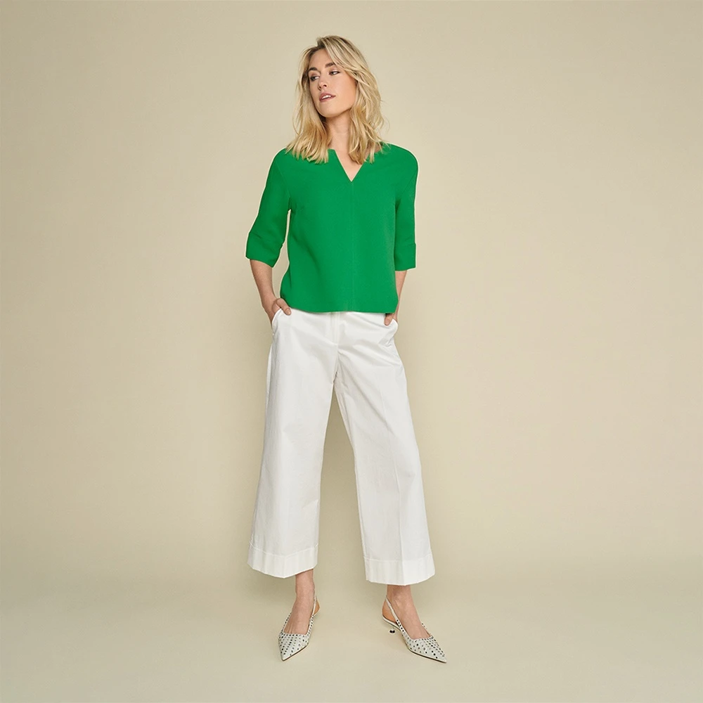 Marie Méro Witte Wijde Poplin Broek White Dames