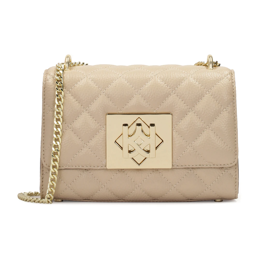 Kazar Gewatteerde beige handtas aan een gouden ketting Beige Dames