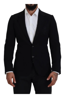 Svart Ull Crown Slim Fit Blazer