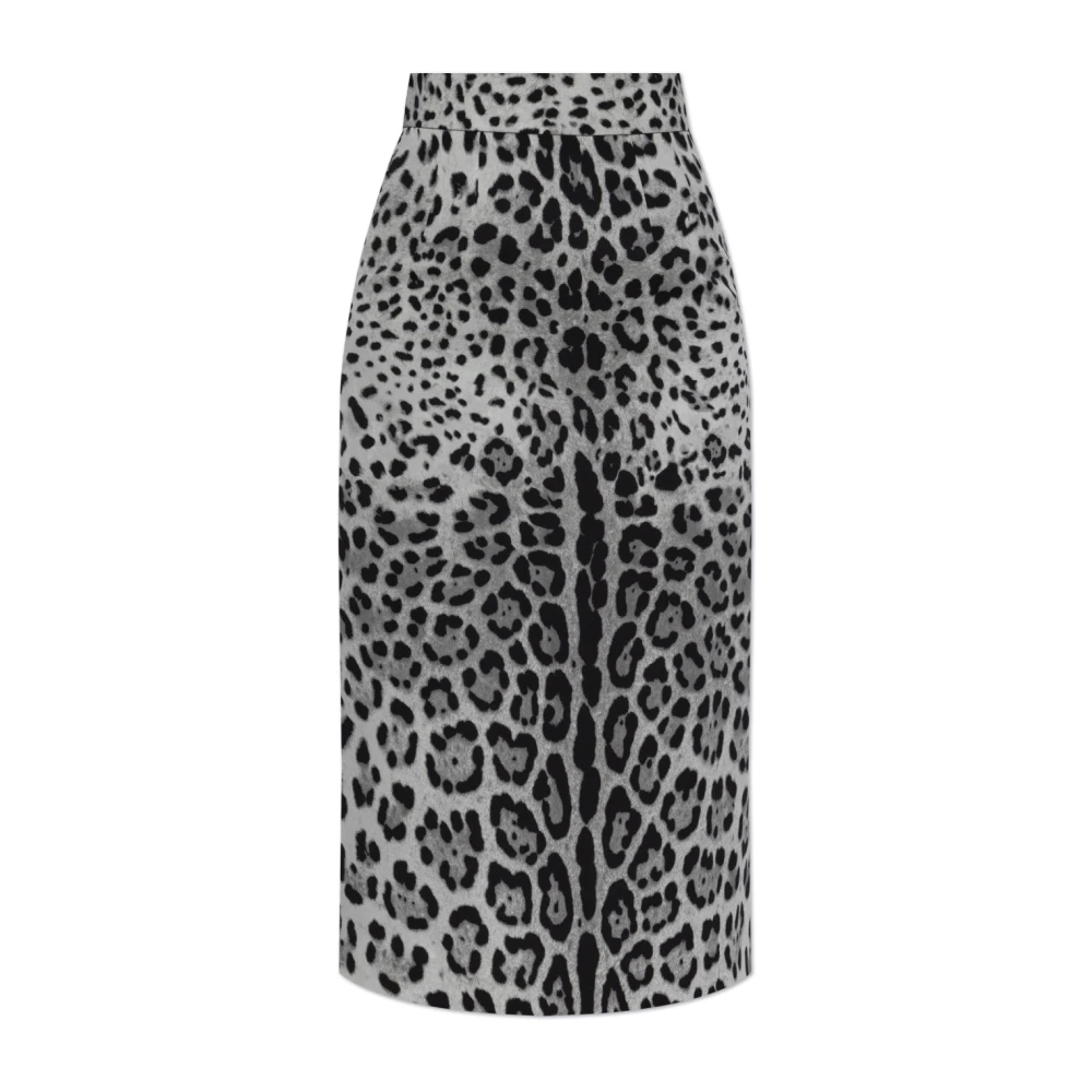 Dolce & Gabbana Zijden rok met dierenprint Gray Dames