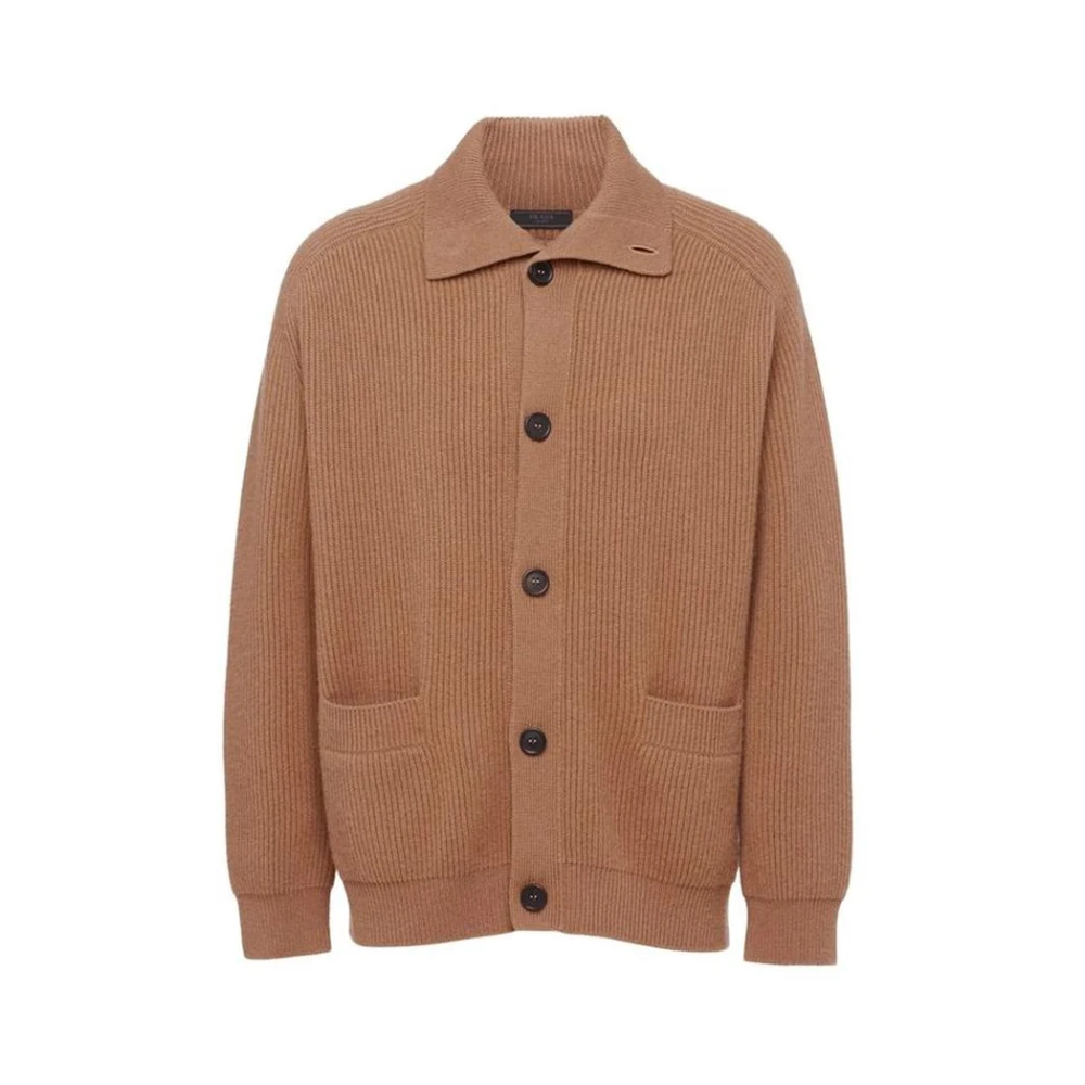 Prada Men's Brown Luxurious Cashmere Cardigan