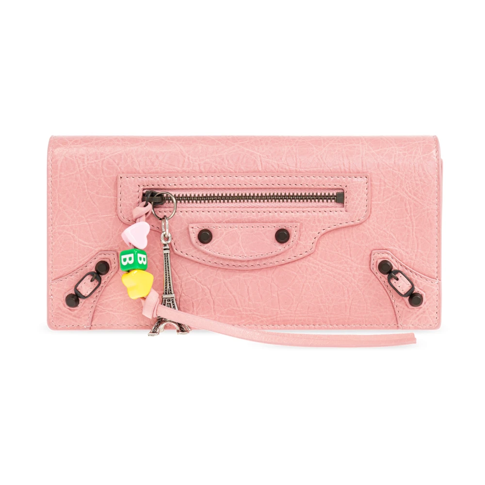 Balenciaga Portemonnee met Logo Pink Dames