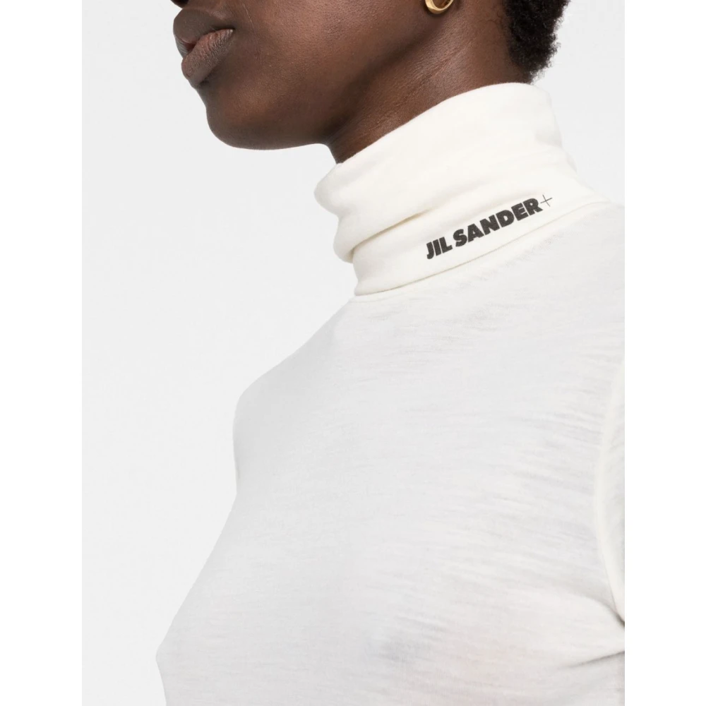 Jil Sander Natuurlijke Turtleneck Sweater White Dames
