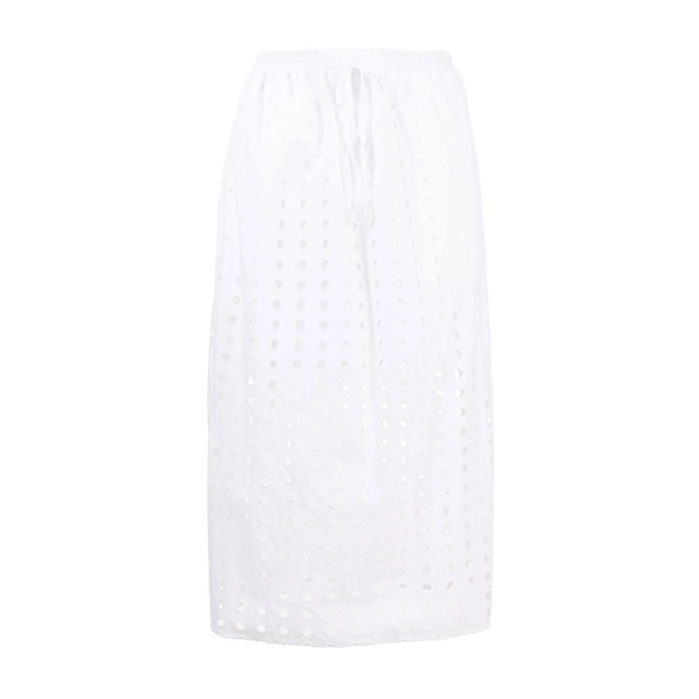 See by Chloé Vit Eyelet Midi Kjol White, Dam