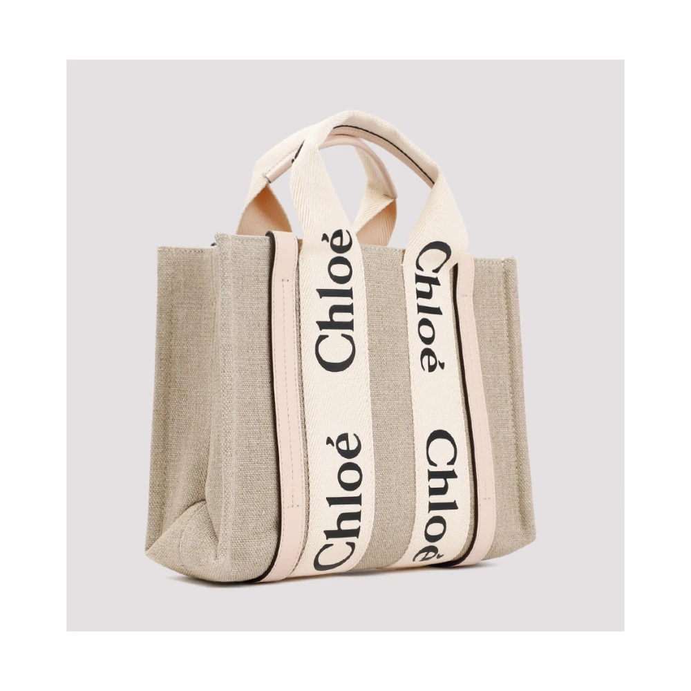 Chloé Neutrale Schoudertas Woody Tote Beige Dames