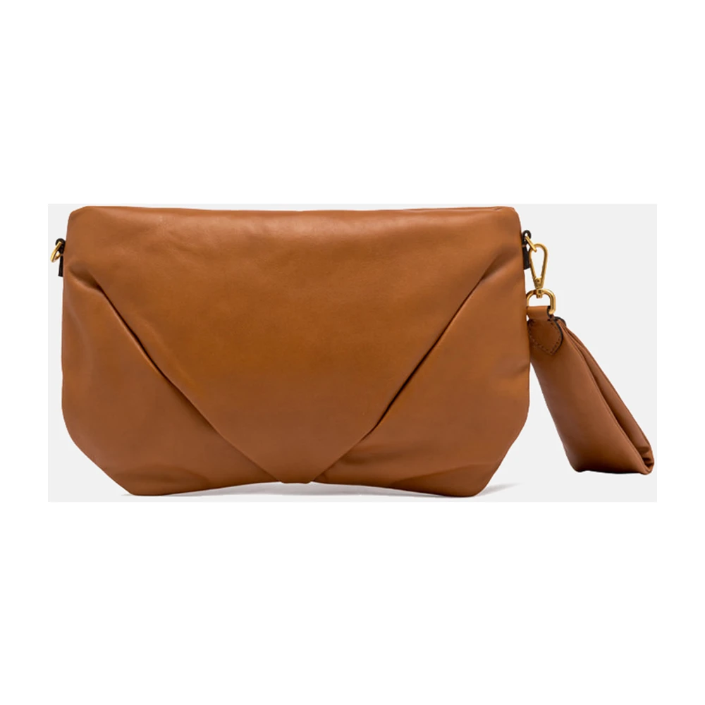 Gianni Chiarini Elegante Leren Bruine Avond Clutch Brown Dames