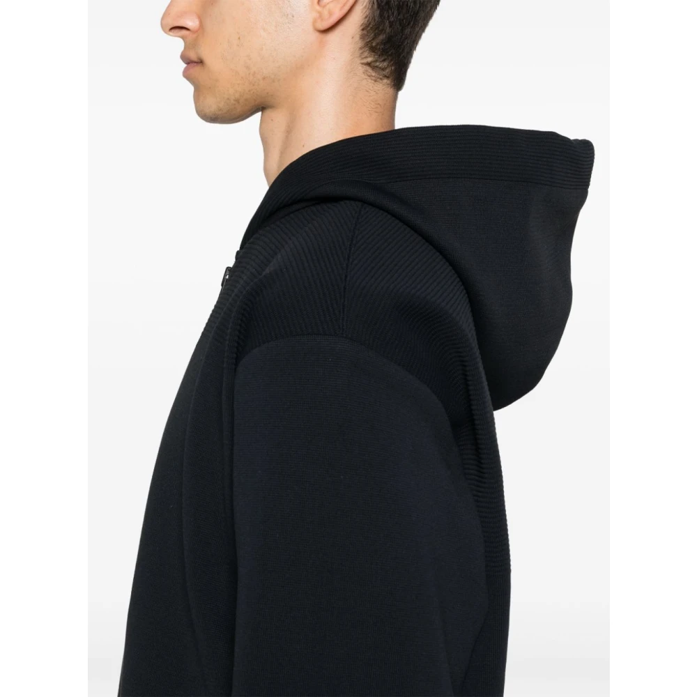 Cfcl Zwarte Rib Hoodie Jas Black Heren
