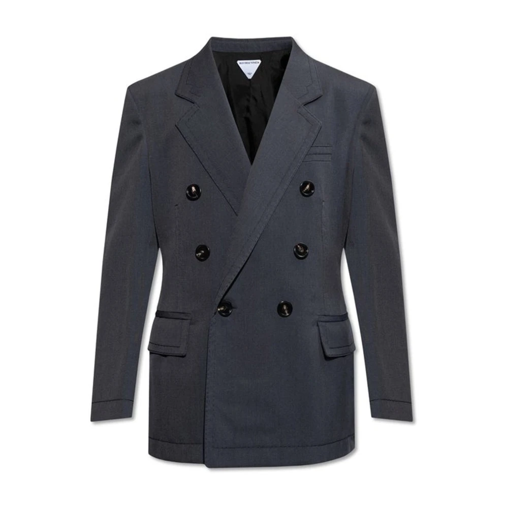 Bottega Veneta Blauwe Wol Twill Blazer Aw24 Blue Heren