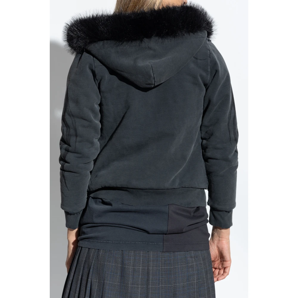 Balenciaga Faux Fur Sweatshirt Black Dames