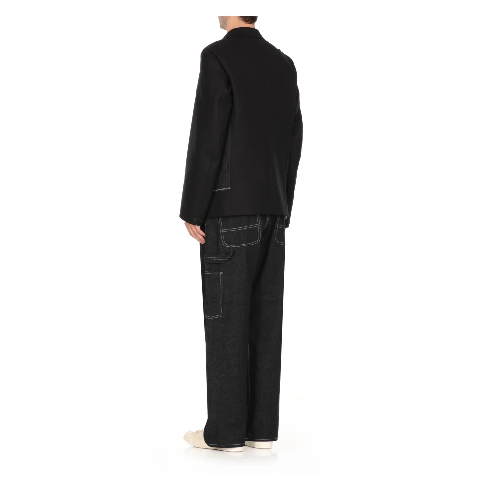 Junya Watanabe Blauwe Denim Jas met Reverskraag Blue Heren