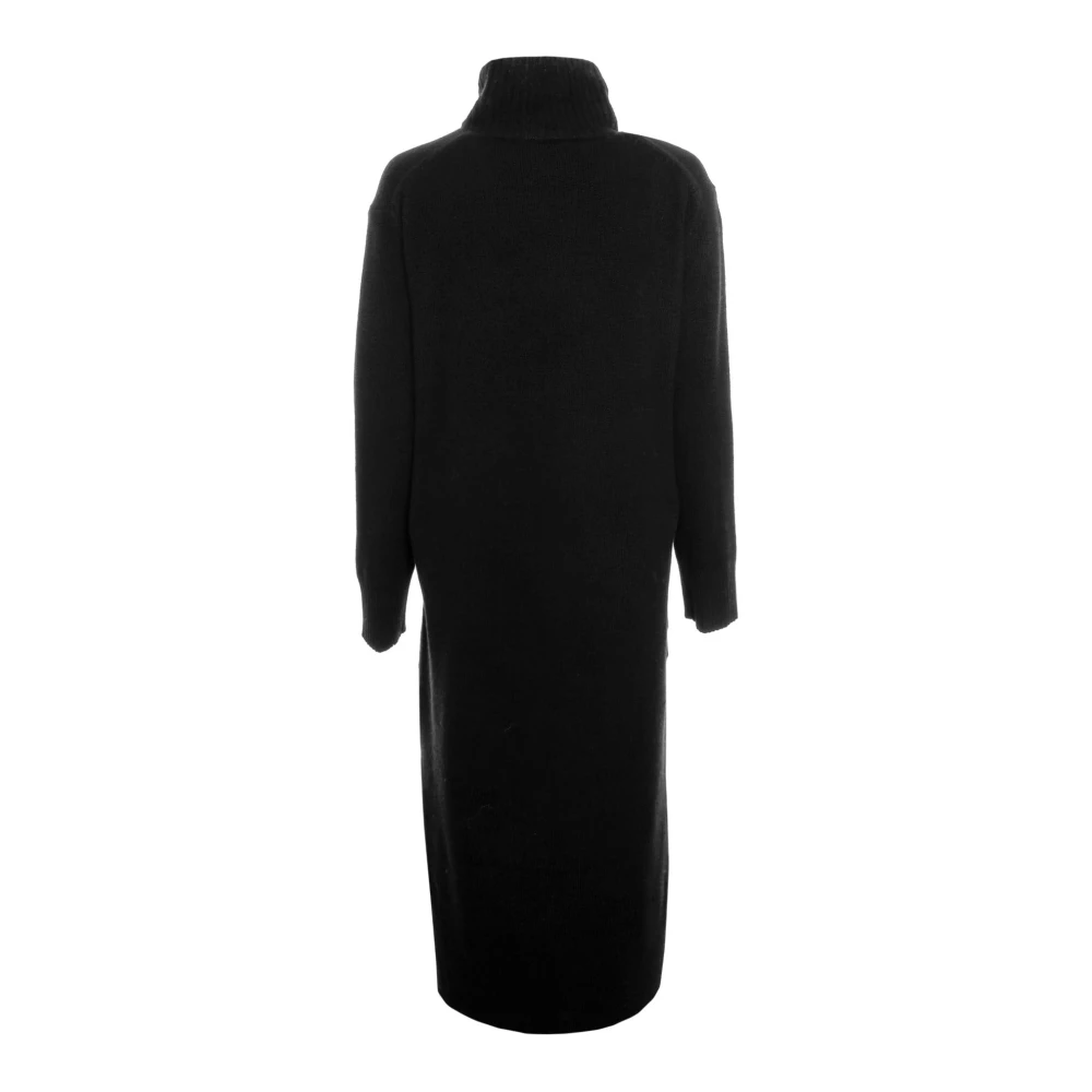 drykorn Turtleneck Gebreide Jurk met Splitten Black Dames