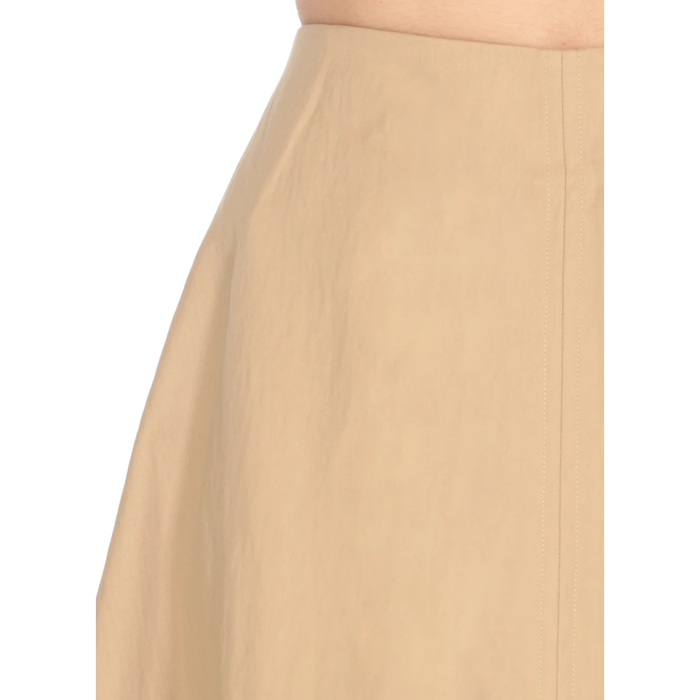 Khaite Beige Katoenen Rok met Zijzakken Beige Dames